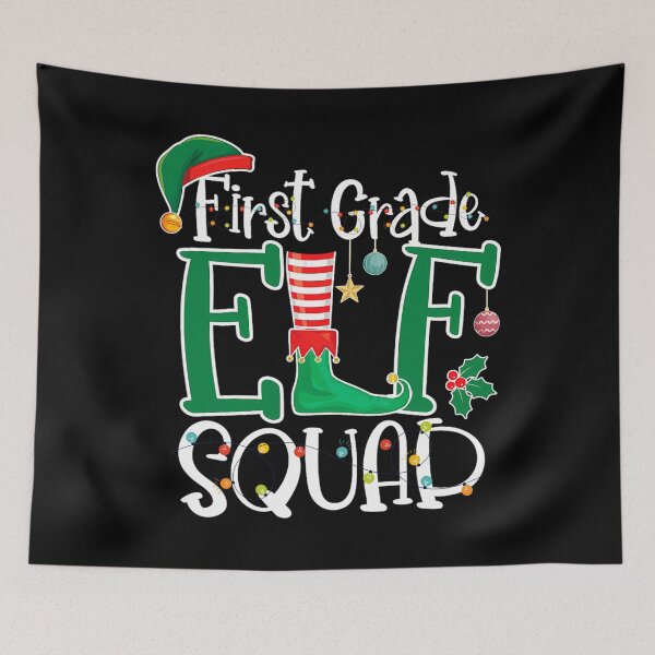 Item preview, Funny Elf Squad 1st First Grade Teacher Christmas Students 		 designed and sold by pistolmuheuao.