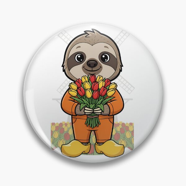 Item preview, Cute Dutch Sloth Tulips Windmill Clogs designed and sold by k3rstman1.