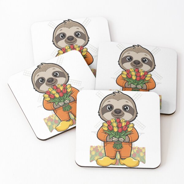 Item preview, Cute Dutch Sloth Tulips Windmill Clogs designed and sold by k3rstman1.