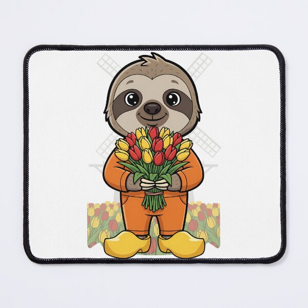 Item preview, Cute Dutch Sloth Tulips Windmill Clogs designed and sold by k3rstman1.