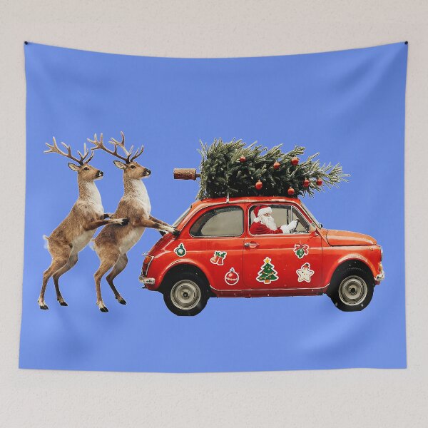 Item preview, Santa’s Tiny Car — Reindeer Push + Xmas Tree | Whimsical Holiday Tee designed and sold by Pjotre7.