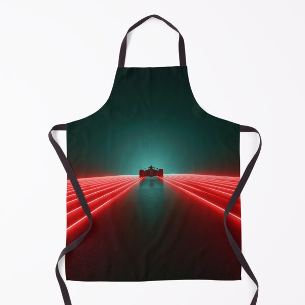 Item preview, Monochrome silhouette of a Formula 1 car against a neon-lit track Art Inspired By Nature And The Active Outdoors designed and sold by CDC40.