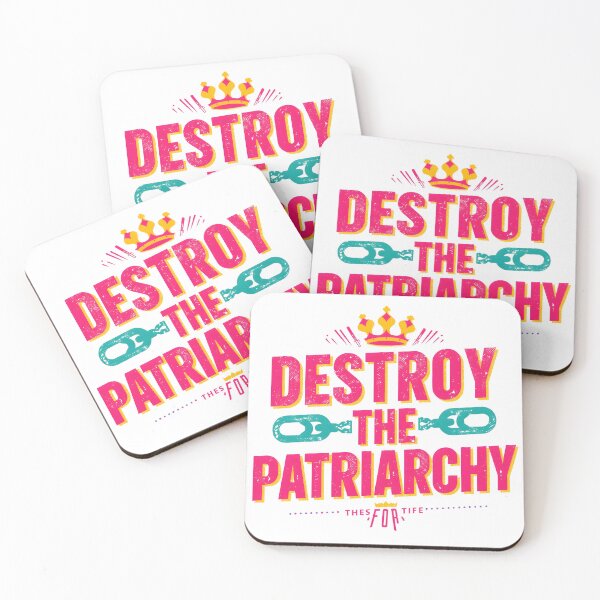 Item preview, Destroy the Patriarchy – Red & Teal Industrial Feminist Design designed and sold by PunchDrop.