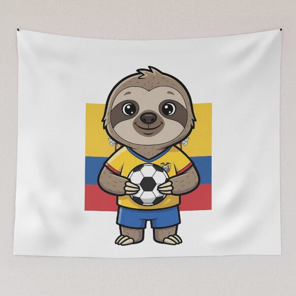 Item preview, Ecuador Sloth Soccer Fan Football Mascot designed and sold by k3rstman1.