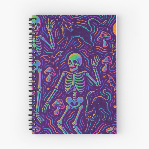 Item preview, Cosmic Bones & Witch Cats – Psychedelic Halloween All-Over Print designed and sold by getpressedshirt.