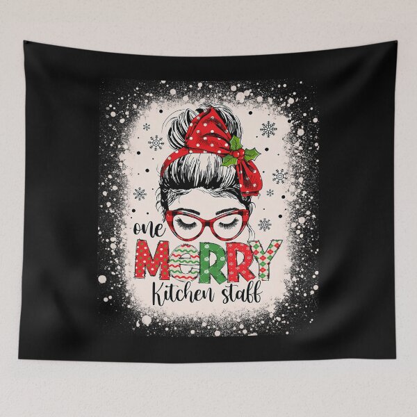 Item preview, Christmas Kitchen Staff Messy Bun School Cafeteria Worker 		 designed and sold by lyrouyolwao.