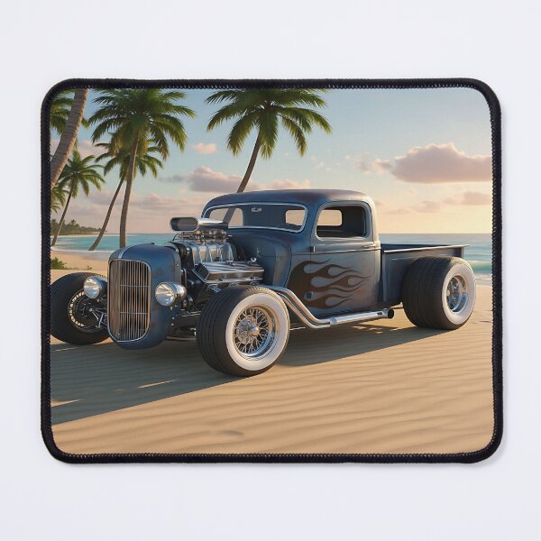 Item preview, Blue Hot Rod Truck on a Sunny Beach designed and sold by Friends Custom Creations.