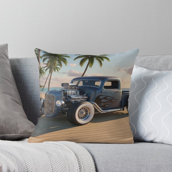 Item preview, Blue Hot Rod Truck on a Sunny Beach designed and sold by Friends Custom Creations.