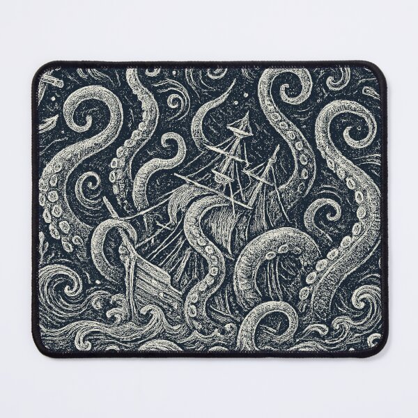 Item preview, Kraken Sinking Ship Treasure Pirate Doodle designed and sold by EdvvinStudios.