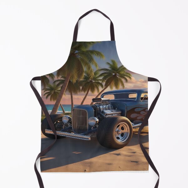 Item preview, Blue Hot Rod on a Beach at Sunset  designed and sold by Friends Custom Creations.