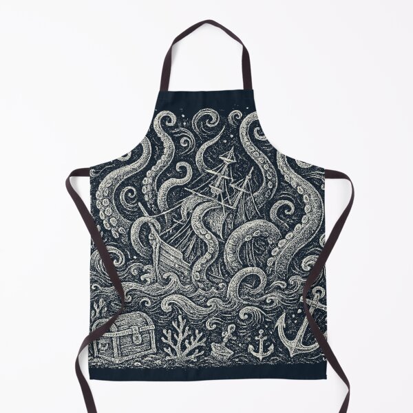 Item preview, Kraken Sinking Ship Treasure Pirate Doodle designed and sold by EdvvinStudios.