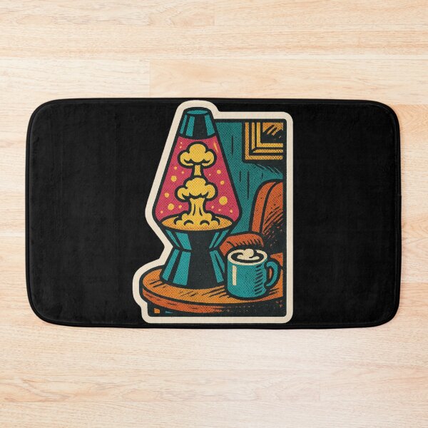 Item preview, Retro Lava Lamp Sticker – Vintage Comic Cozy Apocalypse Design with Atomic Explosion Glow and Coffee designed and sold by JacobKAurumhead.