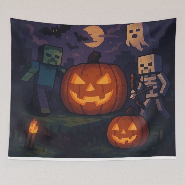Item preview, HALLOWEEN IN MINECRAFT LAND - NR 03 - MINECRAWEEN - 9216x9216 designed and sold by darky72.