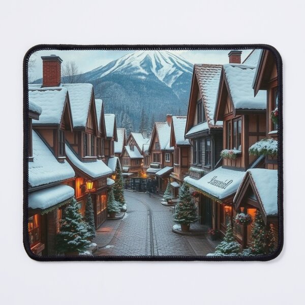 Item preview, Alpine Holiday Charm: Snowy Village Street designed and sold by NaomiRut.