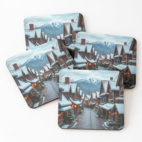 Item preview, Alpine Holiday Charm: Snowy Village Street designed and sold by NaomiRut.