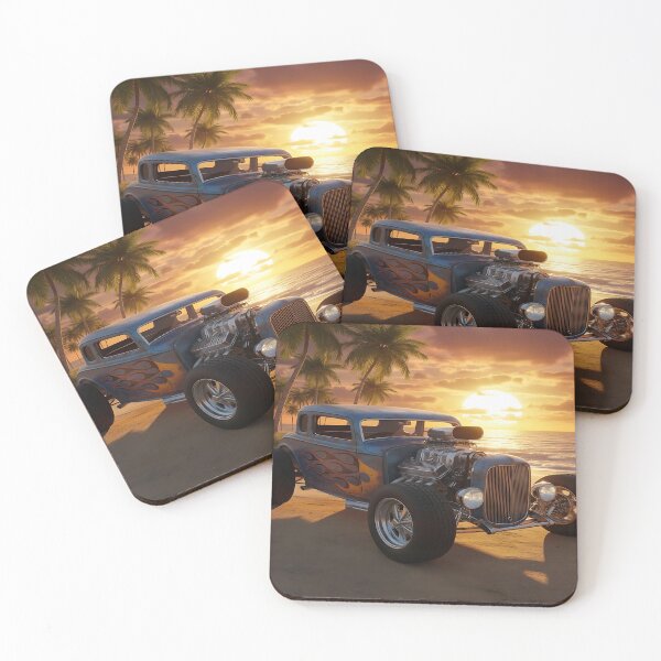 Item preview, Sunset Hot Rod on a Sunny Beach designed and sold by Friends Custom Creations.