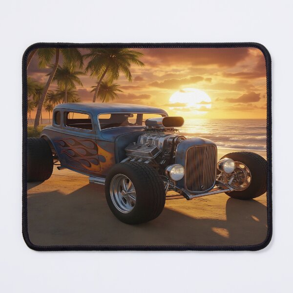 Item preview, Sunset Hot Rod on a Sunny Beach designed and sold by Friends Custom Creations.
