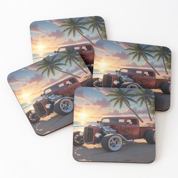 Item preview, Sunset Hot Rod Truck on a Sunny Beach designed and sold by Friends Custom Creations.