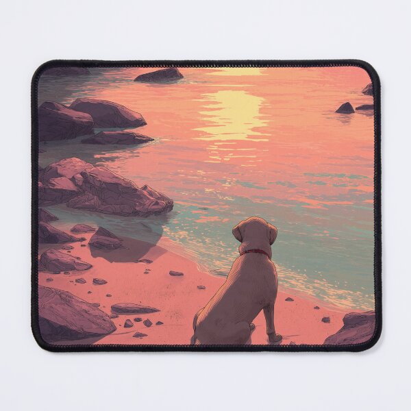 Item preview, Pink Sunset Labrador on Beach – Labrador Retriever Wall Art & Gifts for Dog Lovers designed and sold by Juli M..