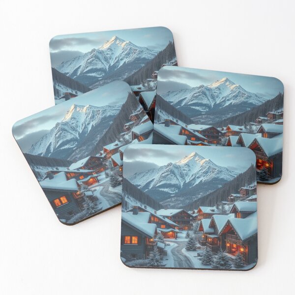 Item preview, Mountain Glow: Snowy Village Escape designed and sold by NaomiRut.