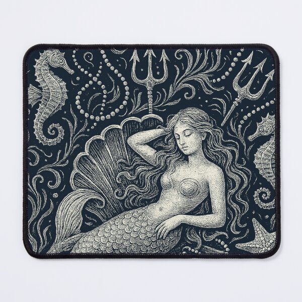 Item preview, Mermaid Relaxing Ocean Shell Seahorse Tridents designed and sold by EdvvinStudios.