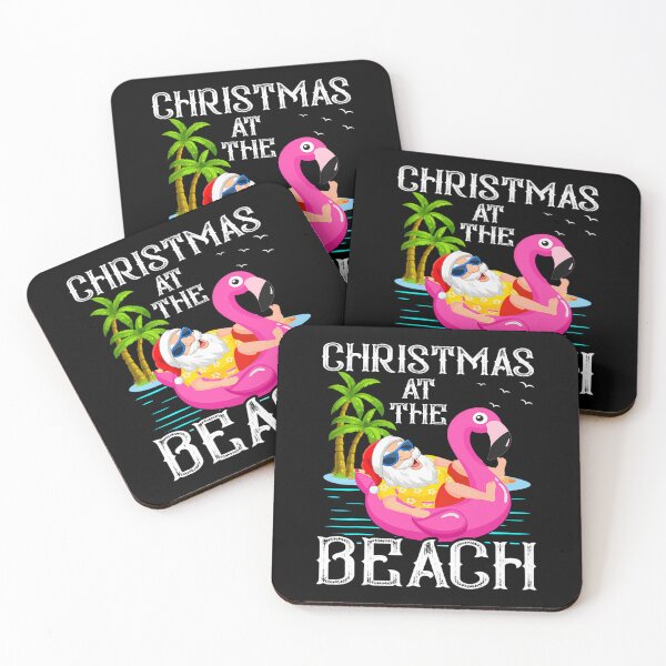 Item preview, Funny Flamingo Float Santa Claus Christmas At The Beach 		 designed and sold by pistolmuheuao.