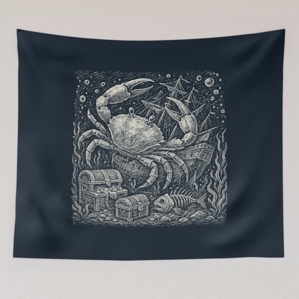 Item preview, Giant Crab Shipwreck Treasure Under Sea designed and sold by EdvvinStudios.