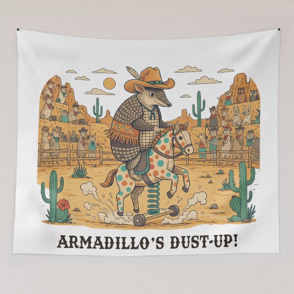 Item preview, Armadillo's Dust-Up! Retro Western Rodeo designed and sold by Drip stamp.