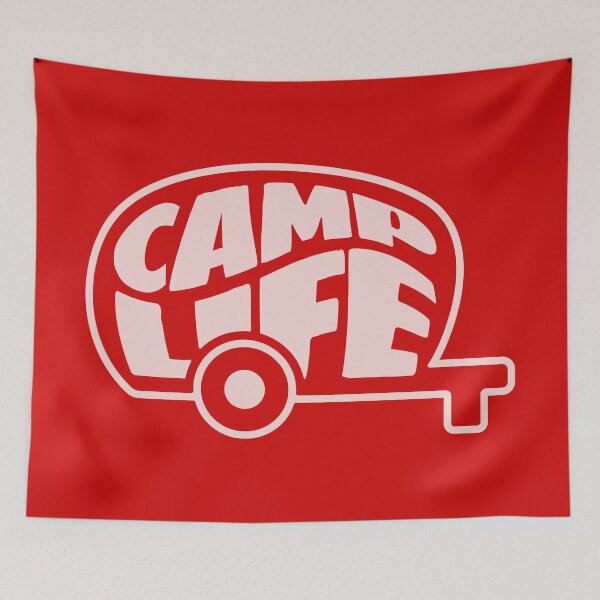 Item preview, Camp Life (White on Red) designed and sold by Justin Ellis.
