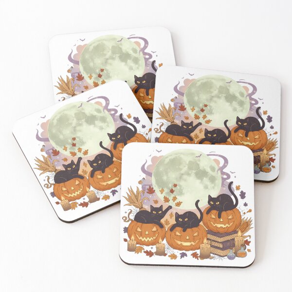 Item preview, Black Cats Halloween Pumpkin Stack designed and sold by Drip stamp.