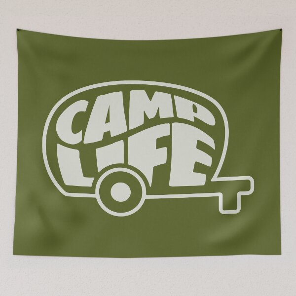 Item preview, Camp Life (White on Green) designed and sold by Justin Ellis.