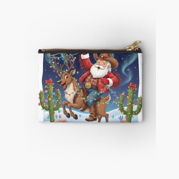 Artikelvorschau, Cowboy Santa Reiten Rentier Weihnachtskunst entworfen und verkauft von Drip stamp.