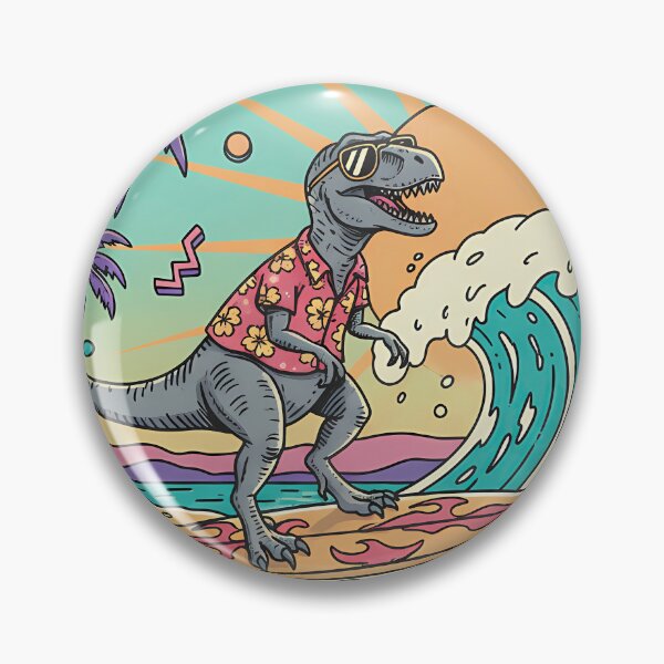 Item preview, Radical T-Rex Surfer Retro 90s Art designed and sold by Drip stamp.