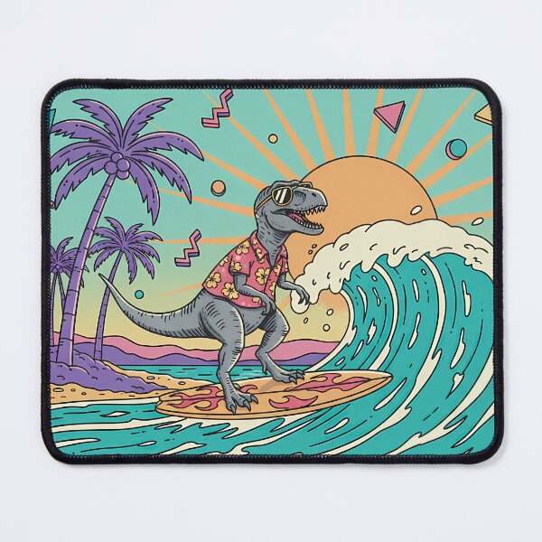 Item preview, Radical T-Rex Surfer Retro 90s Art designed and sold by Drip stamp.