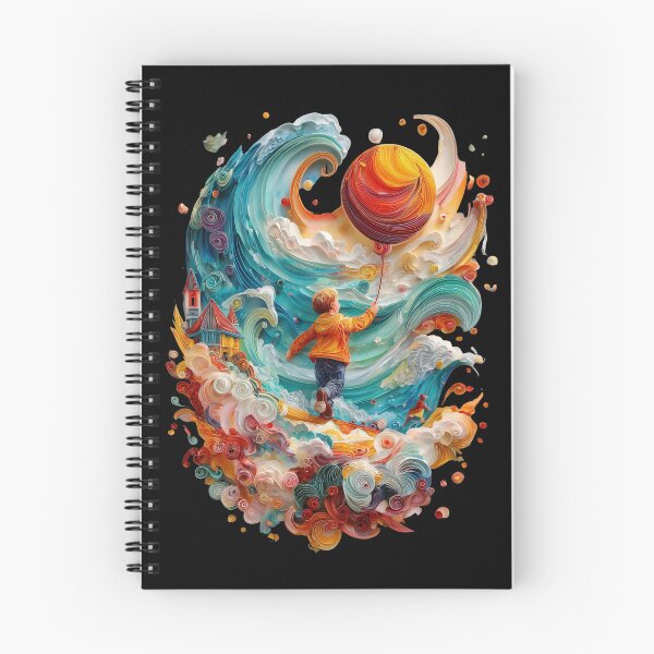Artikelvorschau, Papier-Quilling-Kunst eines Jungen mit einem Ballon entworfen und verkauft von TheColorKey.