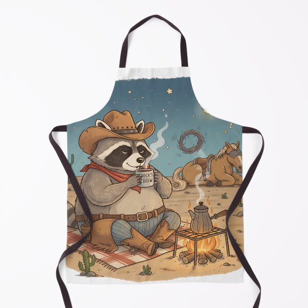 Item preview, Raccoon Cowboy Campfire Coffee Art designed and sold by Drip stamp.