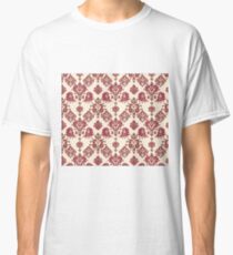 Red and Gold Vintage Damask Classic T-Shirt