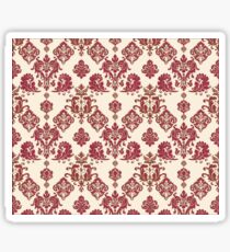 Red and Gold Vintage Damask Sticker