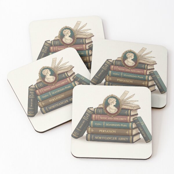 Item preview, Jane Austen Book Stack & Cameo Portrait - Literary Classics designed and sold by Boski22.