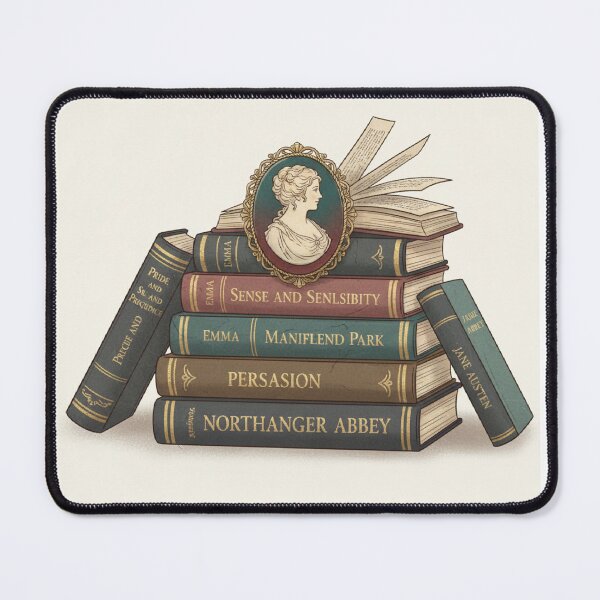 Item preview, Jane Austen Book Stack & Cameo Portrait - Literary Classics designed and sold by Boski22.