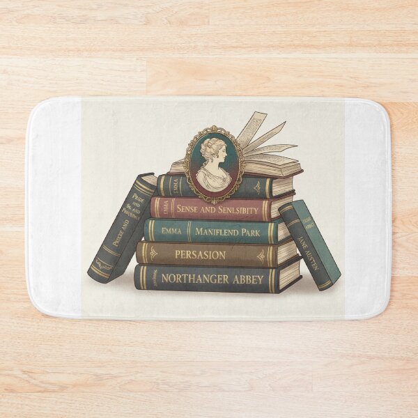 Item preview, Jane Austen Book Stack & Cameo Portrait - Literary Classics designed and sold by Boski22.