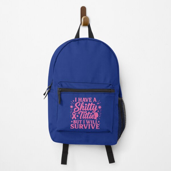 Item preview, I Have a Shitty Tittie But I Will Survive – Breast Cancer Awareness Quote designed and sold by LunaSpellStudio.