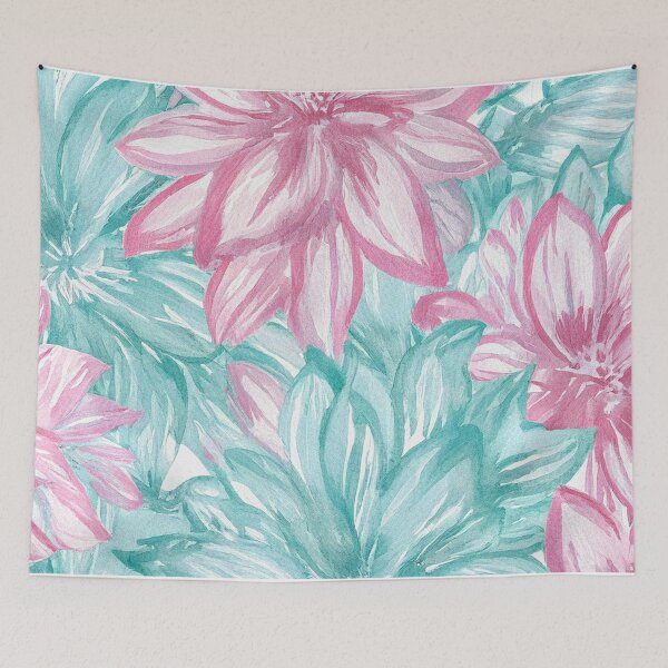 Item preview, Pink and Teal Watercolor Floral Pattern designed and sold by SassyArtistry.