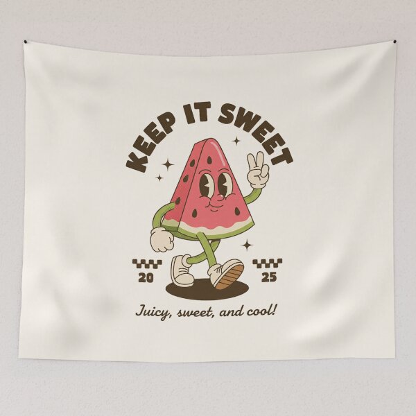 Item preview, Keep It Sweet Watermelon Retro Cartoon Mascot - Juicy, Sweet, and Cool! designed and sold by HoopeStylee.