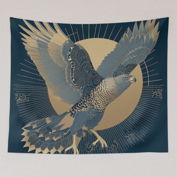 Item preview, Golden Ornamental Hawk in Flight designed and sold by ArgentoArt.