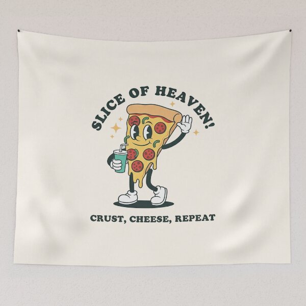 Item preview, Slice of Heaven Pizza Retro Cartoon Mascot - Crust, Cheese, Repeat designed and sold by HoopeStylee.