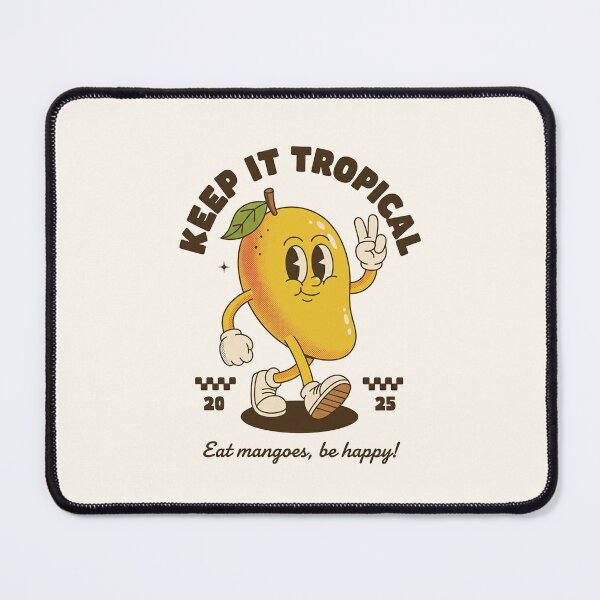 Item preview, Keep It Tropical Mango Retro Cartoon Mascot - Eat Mangoes, Be Happy! designed and sold by HoopeStylee.