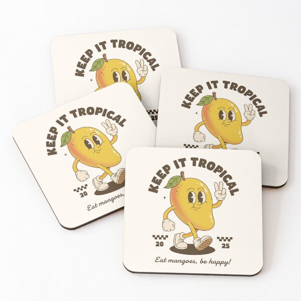Item preview, Keep It Tropical Mango Retro Cartoon Mascot - Eat Mangoes, Be Happy! designed and sold by HoopeStylee.