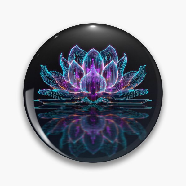 Item preview, Neon Cyber Lotus — Circuit-Bloom Reflection designed and sold by ArgentoArt.