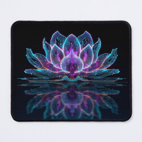 Item preview, Neon Cyber Lotus — Circuit-Bloom Reflection designed and sold by ArgentoArt.